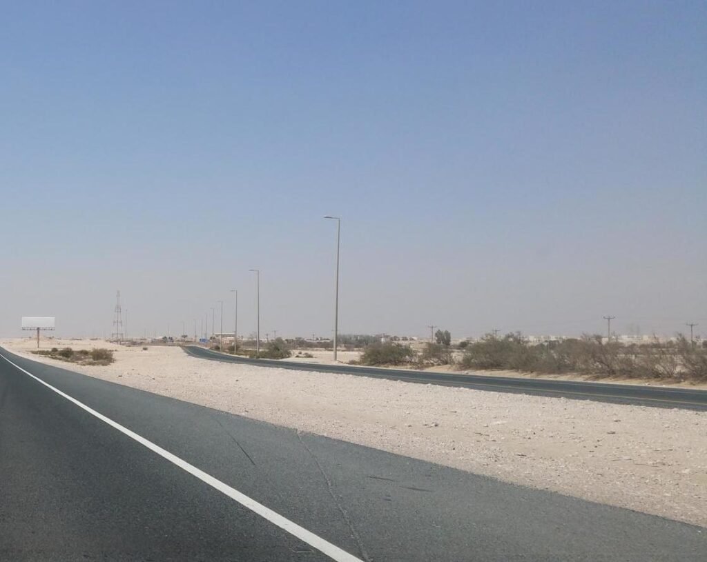 The Al Karaana turn-off from Salwa Road in southern Qatar