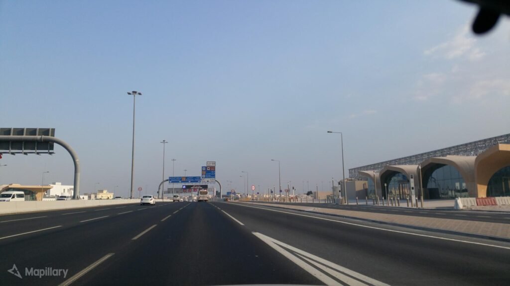 Al Shaqab metro station seen from Huwar Street in Old Al Rayyan