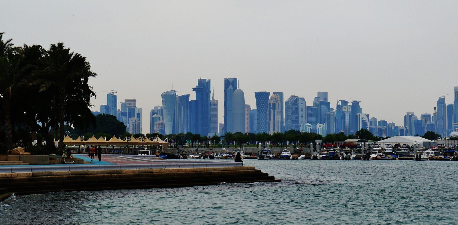 Doha Corniche waterfront with the West Bay skyline across the bay