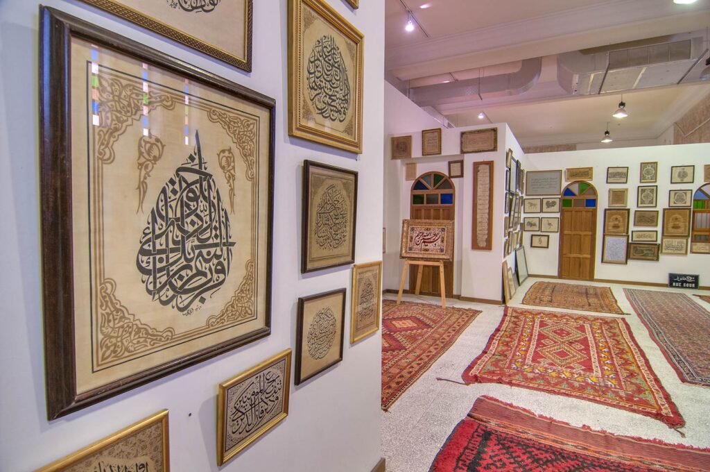 Hall of Arabic calligraphy and Quran manuscripts at the Sheikh Faisal Bin Qassim Al Thani Museum