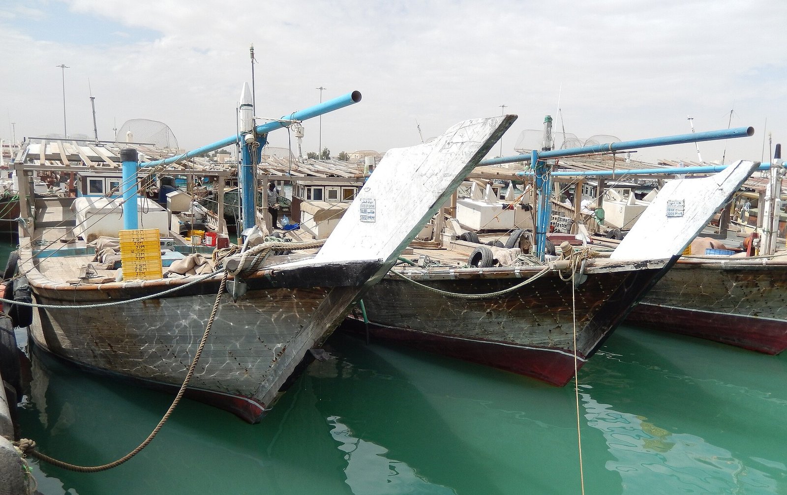 Fishing dhows moored in Al Khor harbour