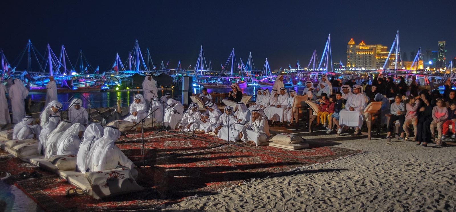 Traditional dhows on display at the Katara dhow festival